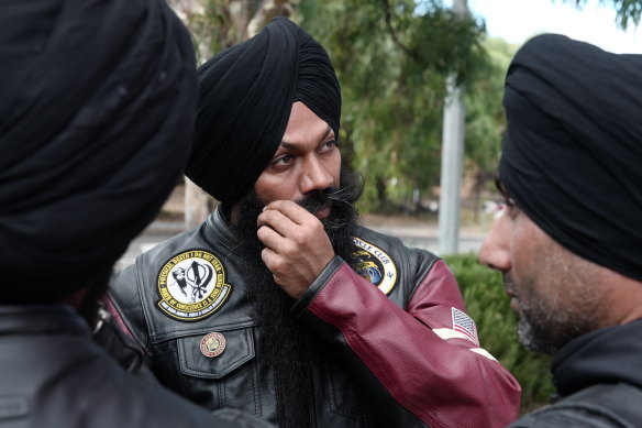 A member of the Sikh Motorcycle Club Australia.