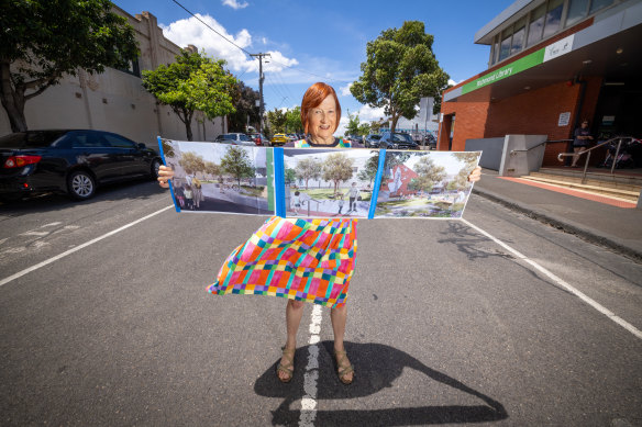 Richmond resident and children’s author Elizabeth Honey at the site of the now cancelled Charlotte Street park.
