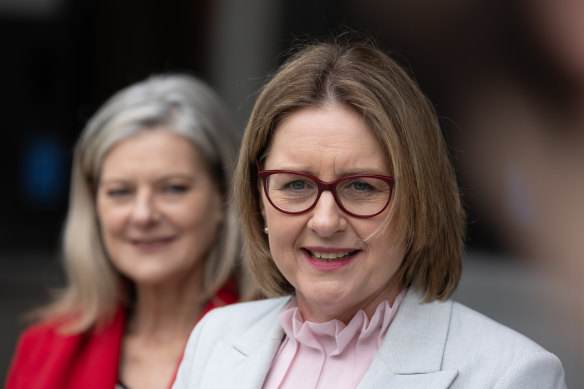 Premier Jacinta Allan (right) and Planning Minister Sonya Kilkenny.