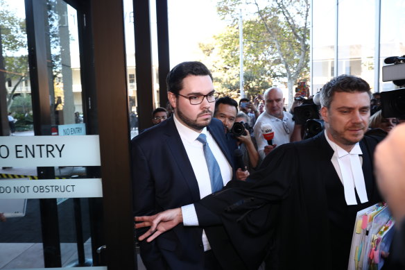 Bruce Lehrmann leaves the Federal Court in Sydney after losing his defamation suit.