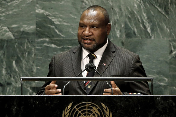 James Marape is seeking to extend his three years in power in Port Moresby.
