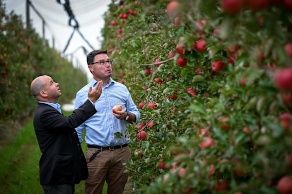 Littleproud with the Nationals candidate for Nicholls, Sam Birrell.