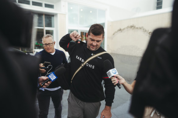 Jason Demetriou on his way out of Heffron Park on Tuesday.