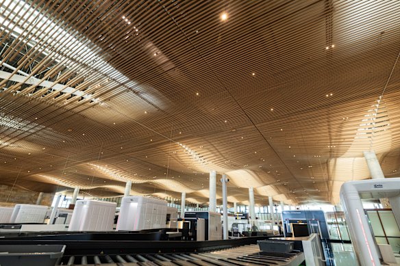 The undulating ceiling is arguably the airport terminal’s signature feature.
