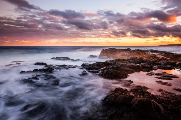 A sunset view at Bushrangers Bay on the Mornington Peninsula.