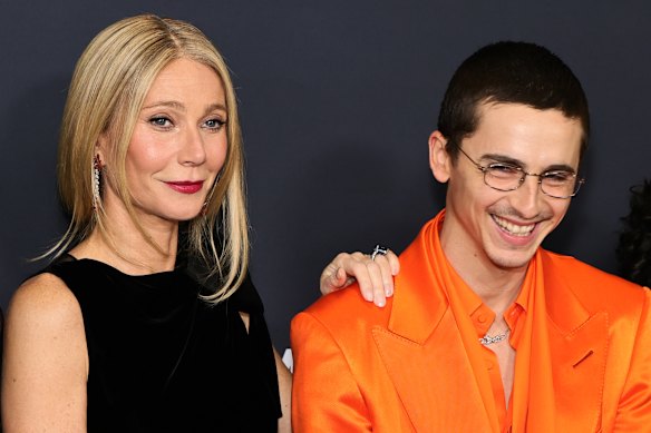 Gwyneth Paltrow and Timothée Chalamet at last month’s New York premiere of Marty Supreme.