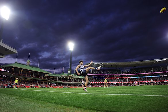 Geelong’s Tyson Stengle in action at the SCG.