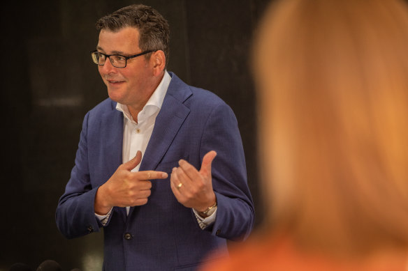 Victorian Premier Daniel Andrews announces the return-to-school conditions.