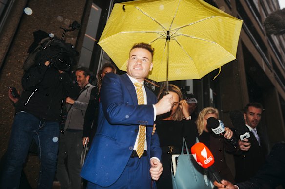 Former Spotlight producer Taylor Auerbach outside the Federal Court in Sydney in April last year.