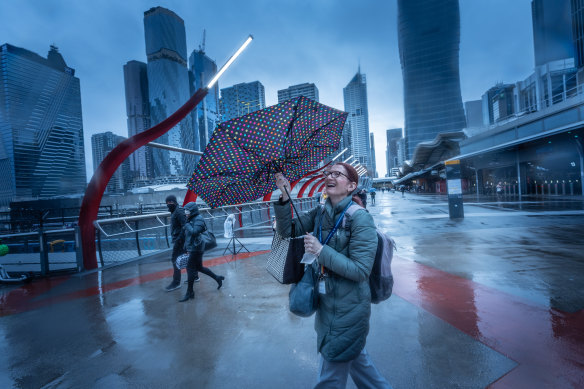 There is no shortage of wind in Docklands.