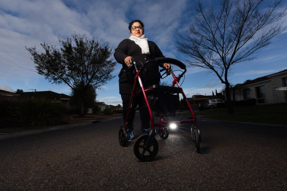Sherene Magana Cruz had to learn to walk again after being infected and now has long COVID symptoms.