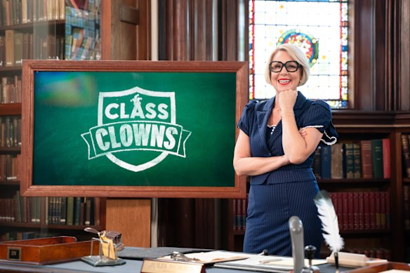 As the host of Class Clowns, Julia Morris becomes Principal Morris.