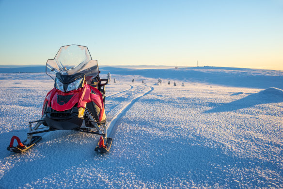 A snowmobile… the only way to sight-see in frozen Lapland.