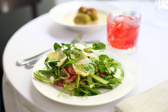 Roast beef salad at Clarence and V.