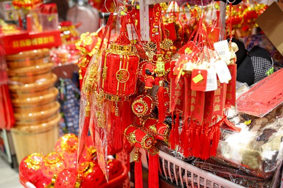 Chinese New Year decorations.