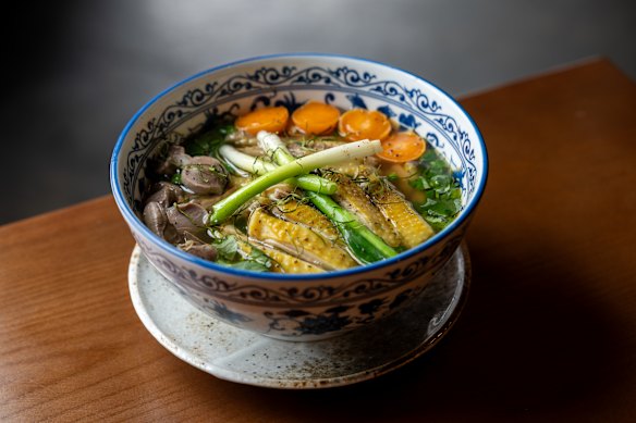 Pho ga (northern-style Vietnamese chicken noodle soup).