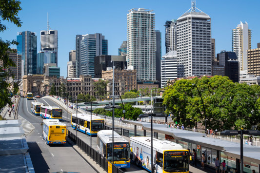 On day one of 50¢ travel Brisbane public transport use was up almost 10 per cent compared to the same time in 2023. 
