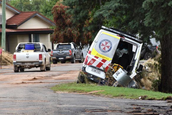 The damage in Eugowra on Tuesday.