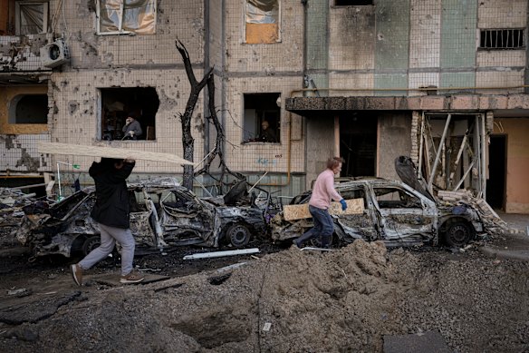 Devastation in the Ukraine capital, Kyiv.