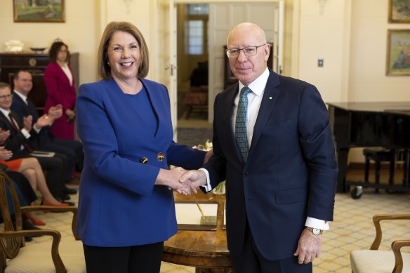 New Infrastructure Minister Catherine King, with Governor-General David Hurley, has already commissioned reviews of Infrastructure Australia and regional grants programs.