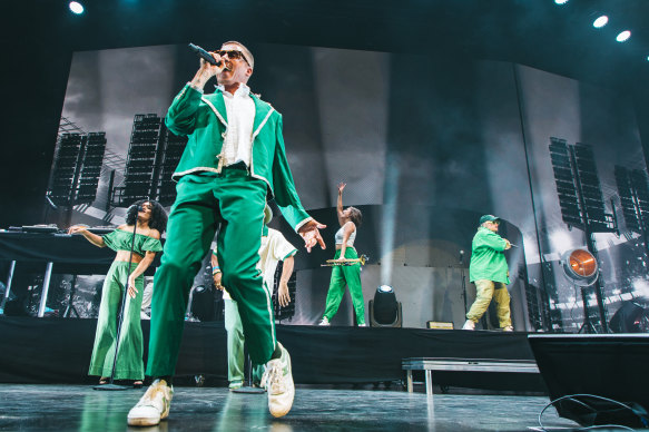 Macklemore performs at Rod Laver Arena for Fridayz Live.