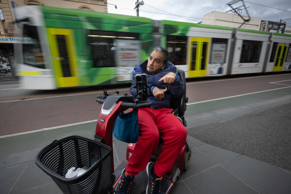 Christian Astourian said he will be locked out of the public transport network when his local train station closes in Brunswick because there are no accessible tram stops along Sydney Road. 
