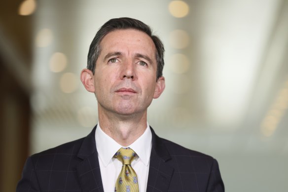 Simon Birmingham has said the workplace bill would not lift wages.