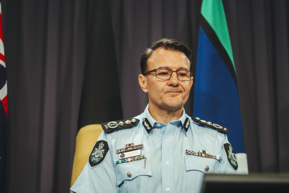 AFP Commissioner Reece Kershaw is addressing the National Press Club.