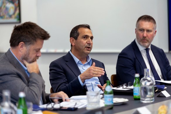 Arnott’s chief executive George Zoghbi at the recycling roundtable hosted by Visy and this masthead.