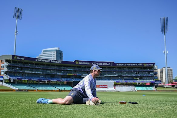 Simon Harmer during the South Africa trains this week.