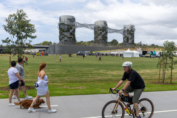 Cyclists and other locals tried out the parkland for the first time.