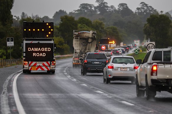 Drivers were forced to pull over and change tyres after suffering damage.