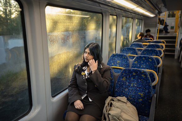 Year 11 student Aleeza Ahmad travels 90 minutes each way to Sydney Girls High School.