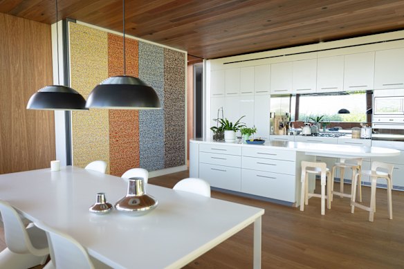 The panels enmeshed with the family history are prominent in the Lippmann home in Rose Bay.