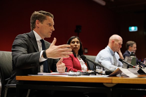 MP Andrew Hastie during a federal parliamentary AI inquiry on Tuesday.