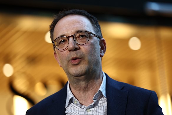 Jeremy Stowe-Lindner after appearing before the Royal Commission on Antisemitism and Social Cohesion in Sydney.
