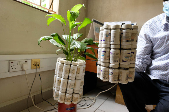 Empty containers for antiretroviral medication in Mulago Hospital in Kampala, Uganda, which provides essential care for AIDS patients. The USAID cuts are causing anxiety among staff and medicos alike.