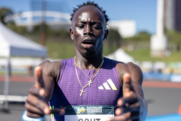 Gout Gout holds the new under-20s international record.