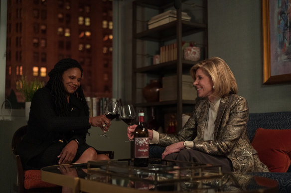 Audra McDonald as Liz Reddick and Christine Baranski as Diane Lockhart in The Good Fight.