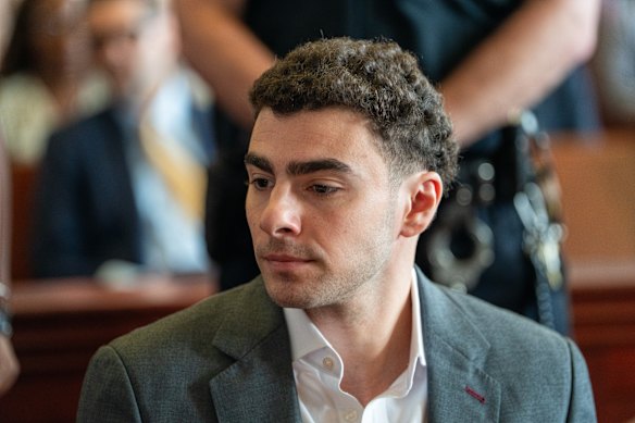 Luigi Mangione appears for a pre-trial hearing at Manhattan Criminal Court in New York on August 11.