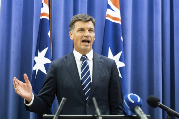 Shadow Treasurer Angus Taylor led the opposition charge against Labor’s proposed changes to the way some superannuation accounts are taxed.