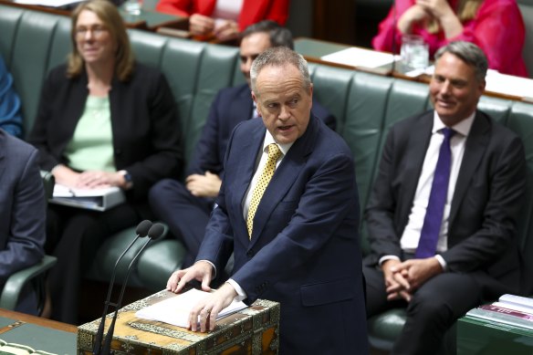 Bill Shorten delivers his valedictory speech in the House of Representatives on Thursday.