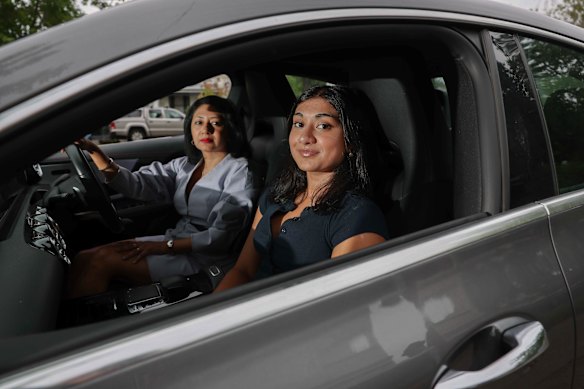 Diya Asthana, 17, who is in no hurry to learn to drive, with mum Molina.