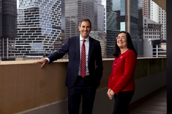 Treasurer Jim Chalmers with ACCC Chair Gina Cass-Gottlieb.