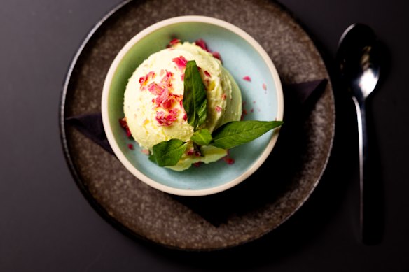 Penang gelato with lemongrass, makrut lime, Vietnamese mint and coconut milk.