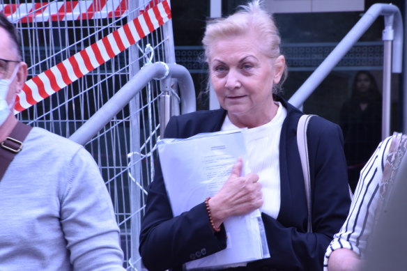 Bozena Knapinski outside court on Monday. 