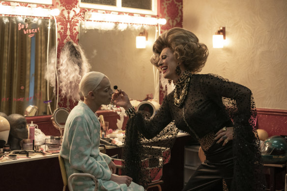 Harwood with Richard E. Grant  in Everybody’s Talking About Jamie. 