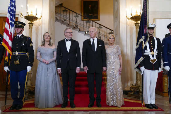 Jodie Haydon and Prime Minister Anthony Albanese with US President Joe Biden and his wife, Dr Jill Biden.