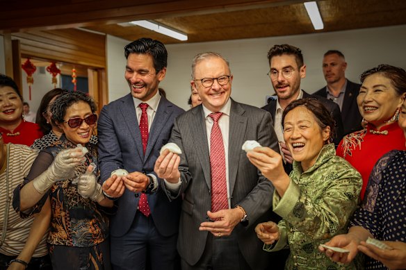 PM Anthony Albanese made dumplings with Member for Menzies Gabriel Ng attending Chinese New Year celebrations at the Lower Templestowe Community Centre in Melbourne.