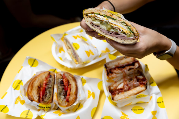 Sandwiches and bagels at the original cafe.